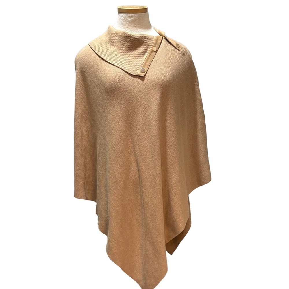 Chico’s sz L/XL camel colored poncho with cotton and cashmere blend